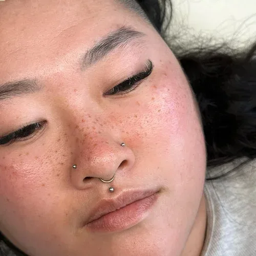 Freckle tattoo work by Maggie